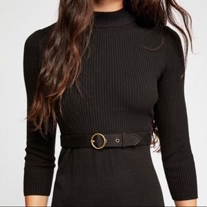 Free People French Girl Belted Sweater Dress